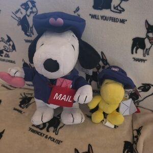 2026 Peanuts Mailman Snoopy And Woodstock Valentines Day Plush NEW ❤️